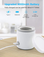 Bottle Warmer, Portable Bottle Warmer, Fast Heating Baby Bottle Warmer with 4 Adapters, Rechargeable Travel Bottle Warmer with Precise Temperature Control for Breastmilk Formula