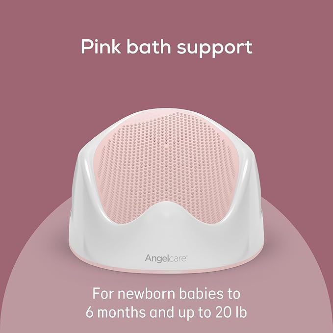 Angelcare Baby Bath Support (Pink) | Ideal for Babies Less than 6 Months Old