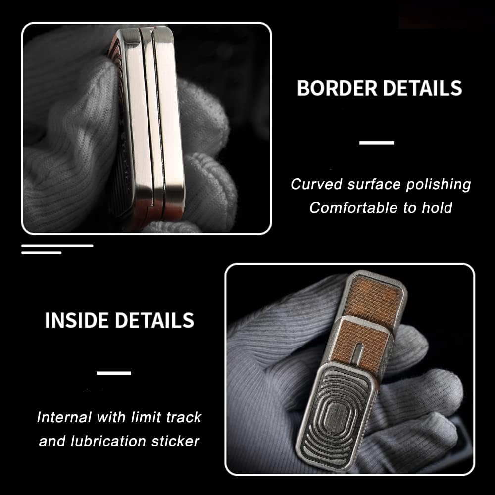 Magnetic Metal Fidget Toys - Metal Push Card Fidget Slider Stress Relief Toy, Men’s EDC Toy Fidget Toy Haptic Coin, Office Desk Toys Gifts for Boyfriend and Father (CP-3)