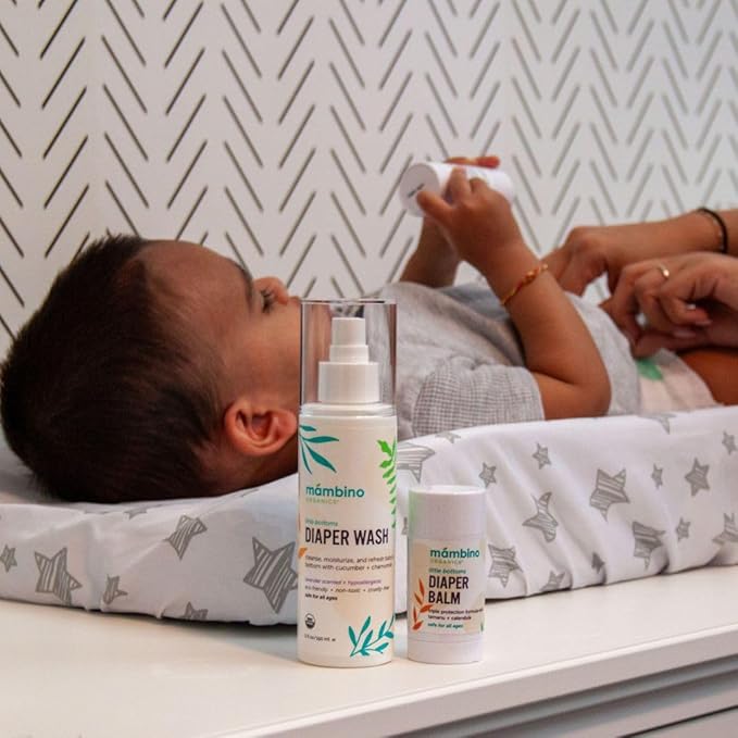 Mambino Organics Little Bottoms Diaper Balm, New & Improved Ointment Cream for Diaper Rash, Calendula - Oatmeal, Cruelty-Free, 0.63 Ounces (3 Pack)