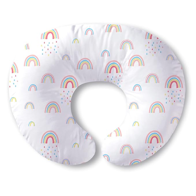 Plushii Nursing Pillow, Breathable Nursing Pillows for Breastfeeding, Breast Feeding Pillows for Mom, Breastfeeding Pillows for Bottle Feeding, Tummy Time, Sitting Support - Rainbow World