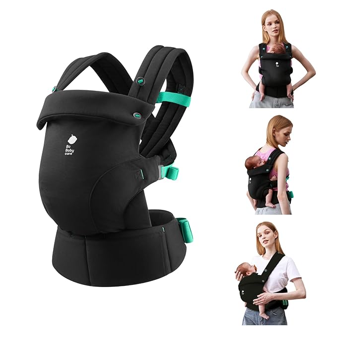 Bc Babycare CocoonGo Baby Carrier – CloudTouch Soft & Ergonomic Baby Carrier for 7–44 lbs | Easy to Wear, Adjustable Fit, Travel-Ready, Machine Washable (Black)