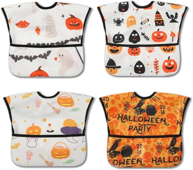 Baby bibs Waterproof Toddler bib - Feeding bib with Pocket for Infant Boy Girl Washable 6-36M