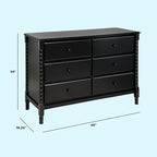 DaVinci Jenny Lind Spindle 6-Drawer Dresser in Ebony