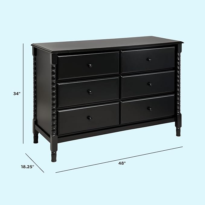 DaVinci Jenny Lind Spindle 6-Drawer Dresser in Ebony