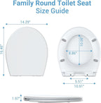 Round Toilet Seat with Toddler Seat – PP Locking Hinge Potty Training Toilet Seat Cover for Kids & Adults, White Detachable Child Toilet Seat for Family Bathroom