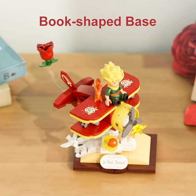 PANTASY Le Petit Prince Building Block Set Adults & Kids Collectible Brick Model,Rose,Train,Moon & Airplane Figures,Le Petit Prince Creative DIY Building Toys Gift for Fans of Stories
