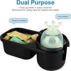 Accmor Stroller Cup Holder with Tray, Universal Cup Holder, Bike Bottle Holder, 360° Rotatable Large Caliber Drinks Holder for Stroller, Bike, Wheelchair, Walker