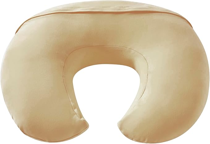 Nursing Pillow, Plus Size Breastfeeding Pillow Original Support for Baby Boys Girls Breastfeeding Essentials, with Removable Soft Cotton Cover (Beige, Standard (23.62 * 18.11 * 5.91 Inches))