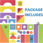 Large Building Foam Blocks for Toddlers, EVA Stacking Foam Building Blocks Toy Set, Non-Toxic, Washable, Early Learning Construction Toys & Gifts for Kids Boys & Girls (Blue, Pieces, 30)