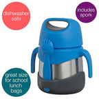 b.box Insulated Food Jar with Spork for Toddlers | Easy Open Container | Stainless Steel, 5hrs + of perfect temperatures | Dishwasher safe, BPA Free (Blue Slate, 11 oz)