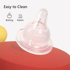 YOHKOH Baby Bottle Nipples for Wide Neck Bottles, 100% Natural Feel Silicone Nipples, BPA-Free (0m+, S, 4 Counts)