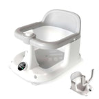 Baby Bath Seat for Infants 6 Months & Up - Adjustable Sitting up Bathtub Chair with Surround Design & Temperature Sensor, Non-Slip 4-Suction Base for Infant Bath Safety (Grey)
