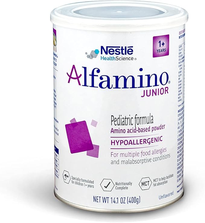 Alfamino Junior Amino Acid Based Pediatric Formula, Unflavored, 14.1 Oz Canister (Packaging May Vary)