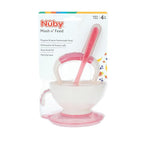 Nuby Garden Fresh Mash N' Feed Bowl with Spoon and Food Masher - Pink