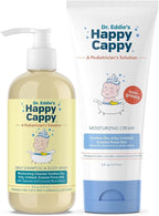 Happy Cappy Baby Shampoo and Body Wash and Moisturizing Cream Bundle - Eczema Body Wash and Lotion for Kids, Toddler, Adults, Helps with Dryness, Reduces Itching, Dermatologist Tested, Fragrance-Free