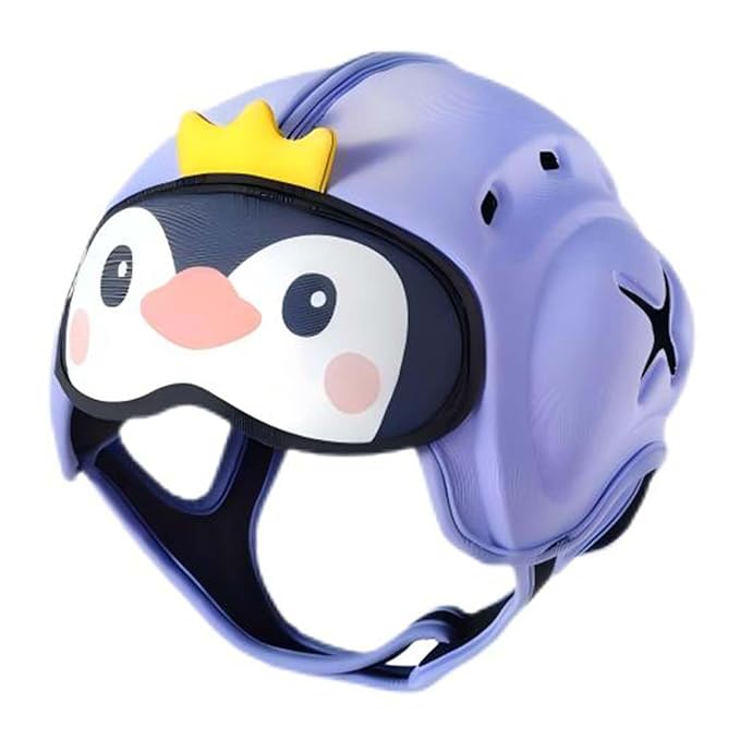 Baby Safety Helmet for Crawling & Walking - Ultra Lightweight Adjustable Infant Head Protector 10-24 Months, Breathable Anti-Collision Soft Helmet with Secure Fit Design (Penguin)