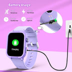 Smart Watch for Kids No Phone Needed, Tempered Glass Fitness Tracker Watch Boy Girl Teens with 19 Sport Modes, Pedometer, Sleep Monitor, Kids Watch Birthday Gifts Toy Gift for Girls Boys 6-16 (Purple)