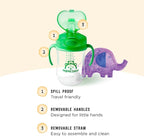 Amazon Brand - Mama Bear Silicone Weighted Straw Sippy Cup, 9 Ounces, Pack of 4, Blue/Green