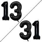 GOER Number 13 Balloons for 13th Birthday Sweet 13 Party Decorations,42 Inch Jumbo Foil Helium 31 Balloons for 31st Birthday Party Decoration (Black)