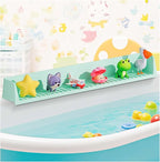 Bathtub Splash Guard for Kids - 31.4 Inch Extra Wide Bath Splash Barrier with 11 Strong Suction Cups, Flexible Silicone Tub Ledge Organizer to Keep Bathroom Floor Dry(Green)