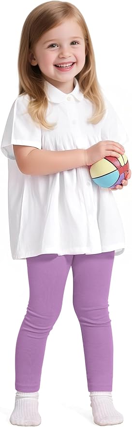 Witwot 5 Pack Toddler Leggings Baby Girl Cotton Pants Toddler Girls Clothes Size 18M-5T