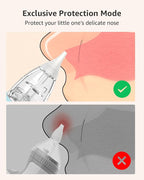 GROWNSY Nasal Aspirator for Baby with Protection Mode, Electric Nose Suction for Baby, Automatic Baby Nose Sucker with 3 Silicone Tips, Adjustable Suction Level, Music and Light Soothing Function