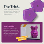 Speks Geode Matte Pentagons Magnetic Fidget Toy for Adults | Quiet Sensory Toy for Stress Relief & Anxiety, Office Desk ADHD Tool, Stocking Stuffer & Top Gadget Gift Idea | Razzle, 12-Piece Set