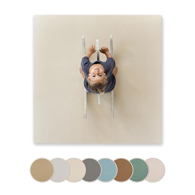 Toddlekind Solid Color Foam Play Mat 4x4 Baby Playmat. Stylish, Non-Toxic, Odorless, Plain Design Puzzle Play Mat 0m+ Clay(Beige)