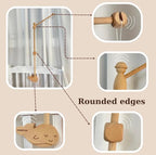 Wooden Baby Crib Mobile Arm, 31 Inch, Solid Beech Wood, 360° Rotatable, Whale Design, Adjustable, Anti-Slip, Mobile Hanger for Crib, Nursery Decor for Boys & Girls, Gift Accessories