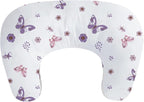 Little Grape Land New Nursing Pillow for Breastfeeding, Larger Breast Feeding Pillow and Positioner with Removable Cover for More Support, Tummy Time Bottle Feeding Support Pillow, Purple Butterfly