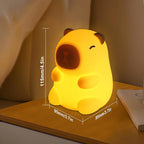 Night Light for Kids, 7 Color Changing BPA-Free Silicone Lamp with Touch Control, Eye Protection, Rechargeable Battery, Soft & Safe Nursery Lamp for Boys & Girls (Turtle Backpack Capybara)