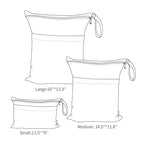 ALVABABY 3pcs Baby Cloth Diaper Wet Dry Bags Waterproof Reusable with Two Pockets|Travel Beach Pool Daycare Soiled Baby Items Yoga Gym Bag for Swimsuits or Wet Clothes 3L-H066