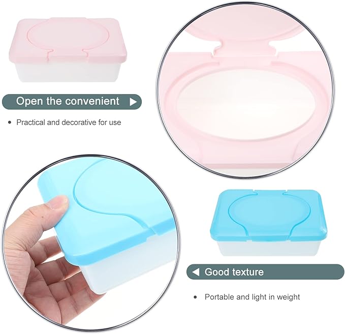 Baby Wipes Dispenser Baby Wips 3pcs Refillable Wipes s Holders s Tissue Cases Travel s(Random Color)
