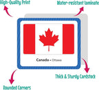 Menique Flags of The Americas Memory Matching Game – Spanish Edition – 70 Cards (35 Pairs) with Flags, Countries & Capitals – Educational Matching Game in Spanish for Kids and Adults