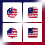 Pop It Fidget Necklace, Mini Fidget Toy Keychain, Simple Dimple Popper, Anxiety Relief Toys, Small Push Pop Bubble Sensory, Sensory Necklace Toys for Boys and Girls (American Flags)