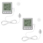 2 PCS Refrigerator Thermometer Digital Freezer Fridge Thermometer with Extra Sensor Digital Indoor outdoorthermometer Hygrometer max and min Remember White ZZ20