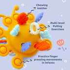 Baby Suction Toys Teething High Chair Toys - Baby Teething Chew Table Toy Silicone Teethers, Food Grade Silicon for 6 12 18 Months (Blue)