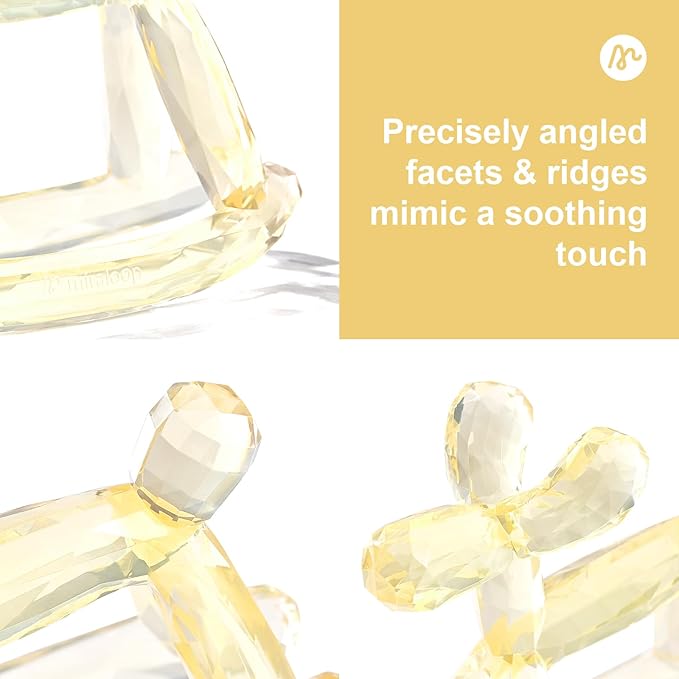 Crystal Jelly Baby Teether – Teething Toys 3-6 Months Food Grade Silicone Teether with Storage Box and Pacifier Clip, Safe for Babies (Citrine Clip+Box)