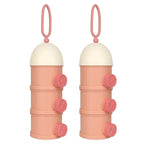 Accmor Formula Dispenser On The Go, 3 Layers Stackable Formula Container to Go, Non-Spill Portable Milk Powder Baby & Kids Snack Container, Pink