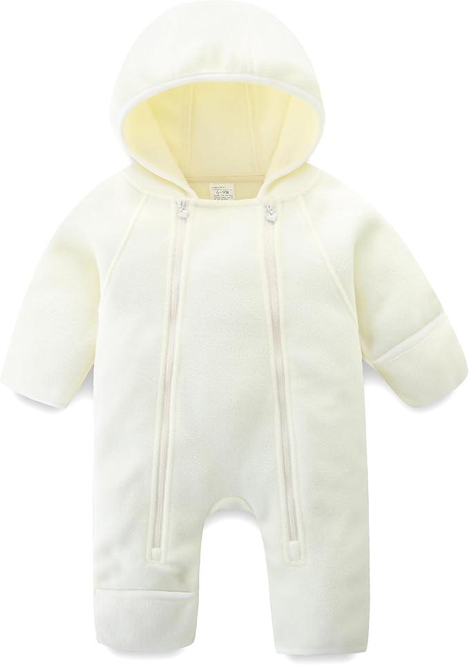 Newborn Baby Fleece Jumpsuit Girls Boys Winter Hooded Coverall Romper Cute Baby Snowsuit Clothes