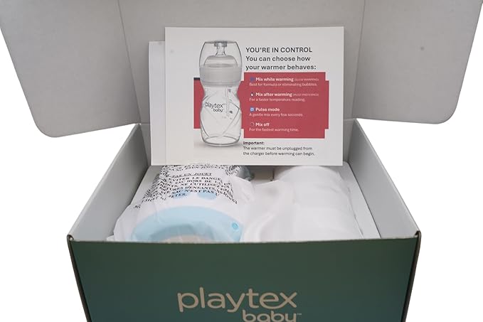 Playtex Baby Vortex Portable Rechargeable Bottle Warmer for Breastmilk or Formula, Warms & Mixes Formula with Spinning Motion, 4 Temperature Settings, Fits Most Baby Bottles, Perfect for Travel