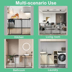 ALLAIBB Extra Wide Pressure Mounted Baby Gate Walk Through Child Kids Safety Toddler Tension Black Long Large Pet Dog Gates with Extension for doorways Kitchen (52.76-62.2"/134-158cm, Black)