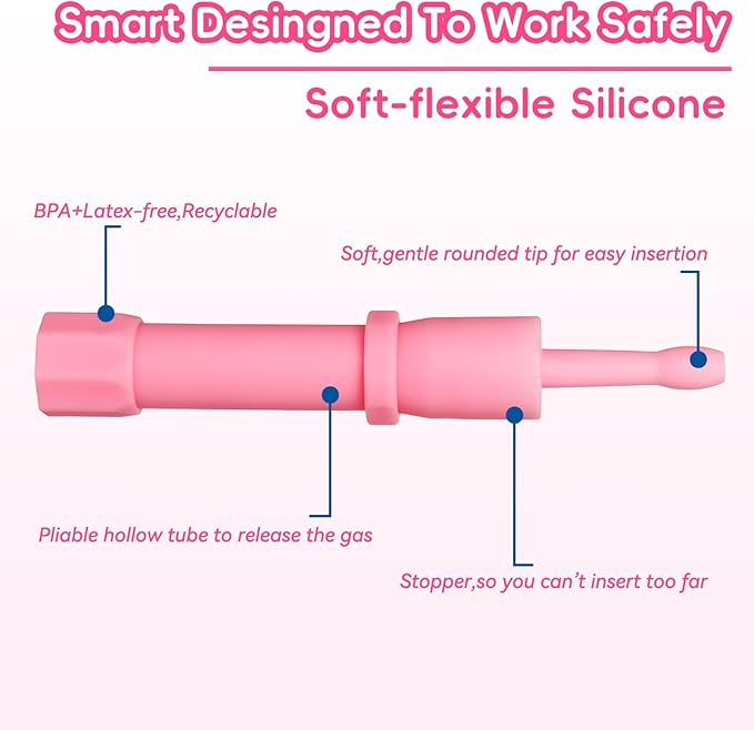 Gas and Colic Reliever for Babies, Baby Gas Colic Relief, Natural Solution for Baby Colic and Gas Relief, Safe & Effective Instant Constipation Relief for Babies, 20 Count (Pink)