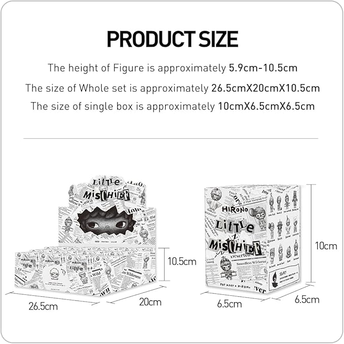 POP MART HIRONO Little Mischief Series, 12PCs Hirono Blind Box Figures, Random Design Action Figures Collectible Toys Home Decorations, Holiday Birthday Gifts for Girls and Boys, Whole Set