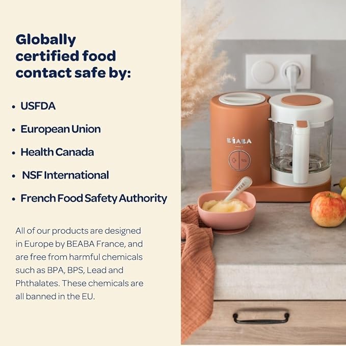 BEABA Babycook Neo Baby Food Maker | Non-Toxic Glass & Stainless Steel | Trusted by Celebrity Moms | Sustainable Baby Food Processor | Global Leader| 34 Servings in 20 Mins, Mineral