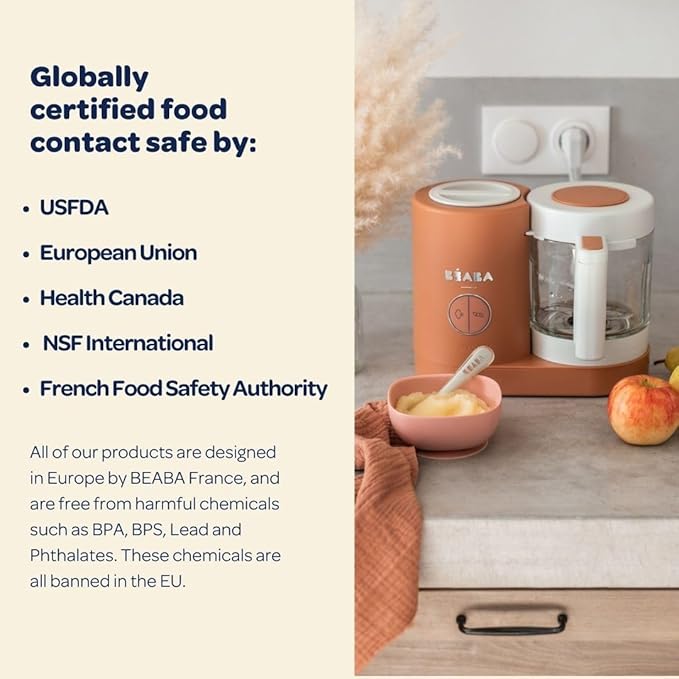BEABA Babycook Neo Baby Food Maker | Non-Toxic Glass & Stainless Steel | Trusted by Celebrity Moms | Sustainable Baby Food Processor | Global Leader | 34 Servings in 20 Mins