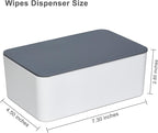 Diaper Wipes Dispenser, Tissue Storage Box Case, Wet Wipe Dispenser Holder with Lid for Home, Office, Cars (Gray-White)