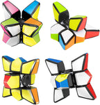 Magic Spinner Cube 2 in 1 Stickerless Brain Teasers Magic Puzzle Spinning Top Cube Rotatable Stress Relief 1X3X3 Finger Speed Cube Floppy Anti-Anxiety Fidget Toys Game for Kids Adults