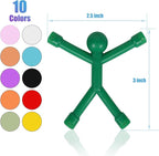 60 Pcs Multicolor Silicone & PVC Magnetic Toys-Men, Playful Kids Travel Toys & Office Decorative Magnets